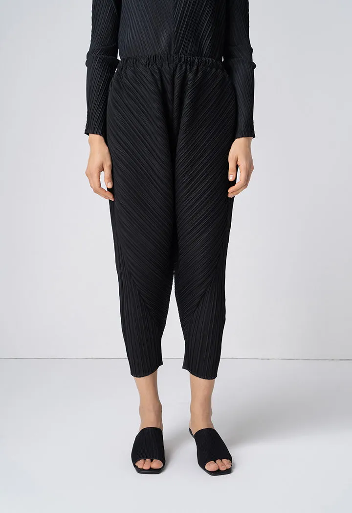 Choice Solid Pleated Trousers Black