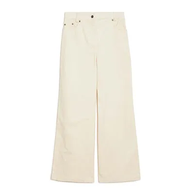 Cord Wide Leg Trouser In Cream by Albaray