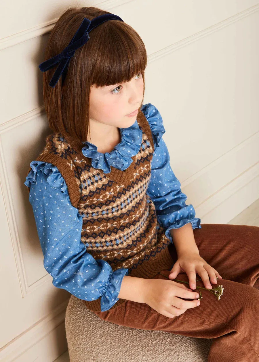 Corduroy Wide Leg Trousers in Caramel (4-10yrs)