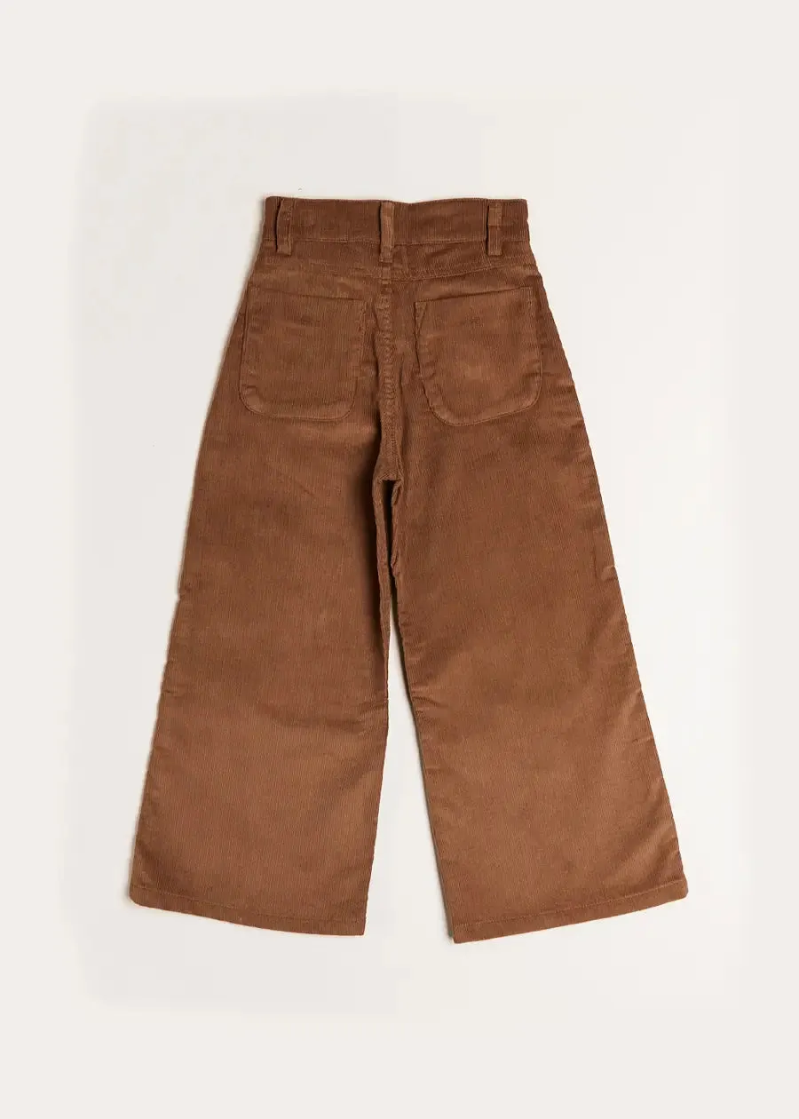 Corduroy Wide Leg Trousers in Caramel (4-10yrs)