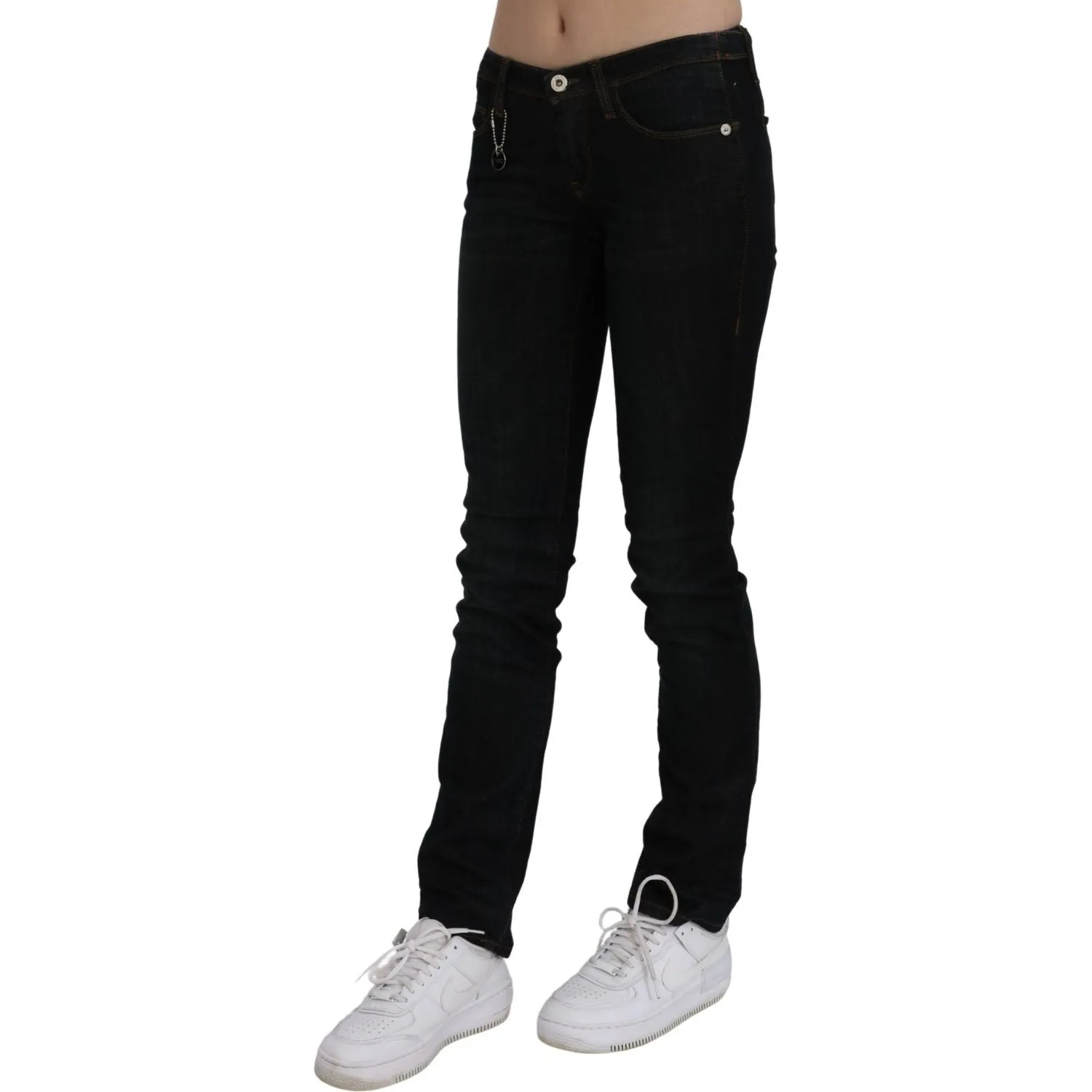 Costume National Chic Black Mid Waist Slim Fit Denim Jeans