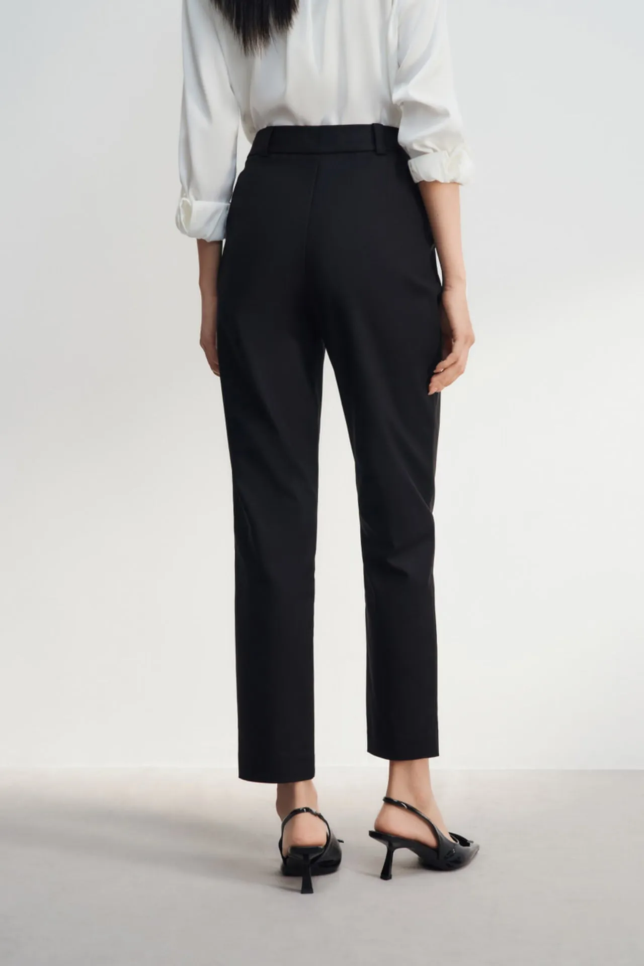 Cotton Blend Cigarette Pants