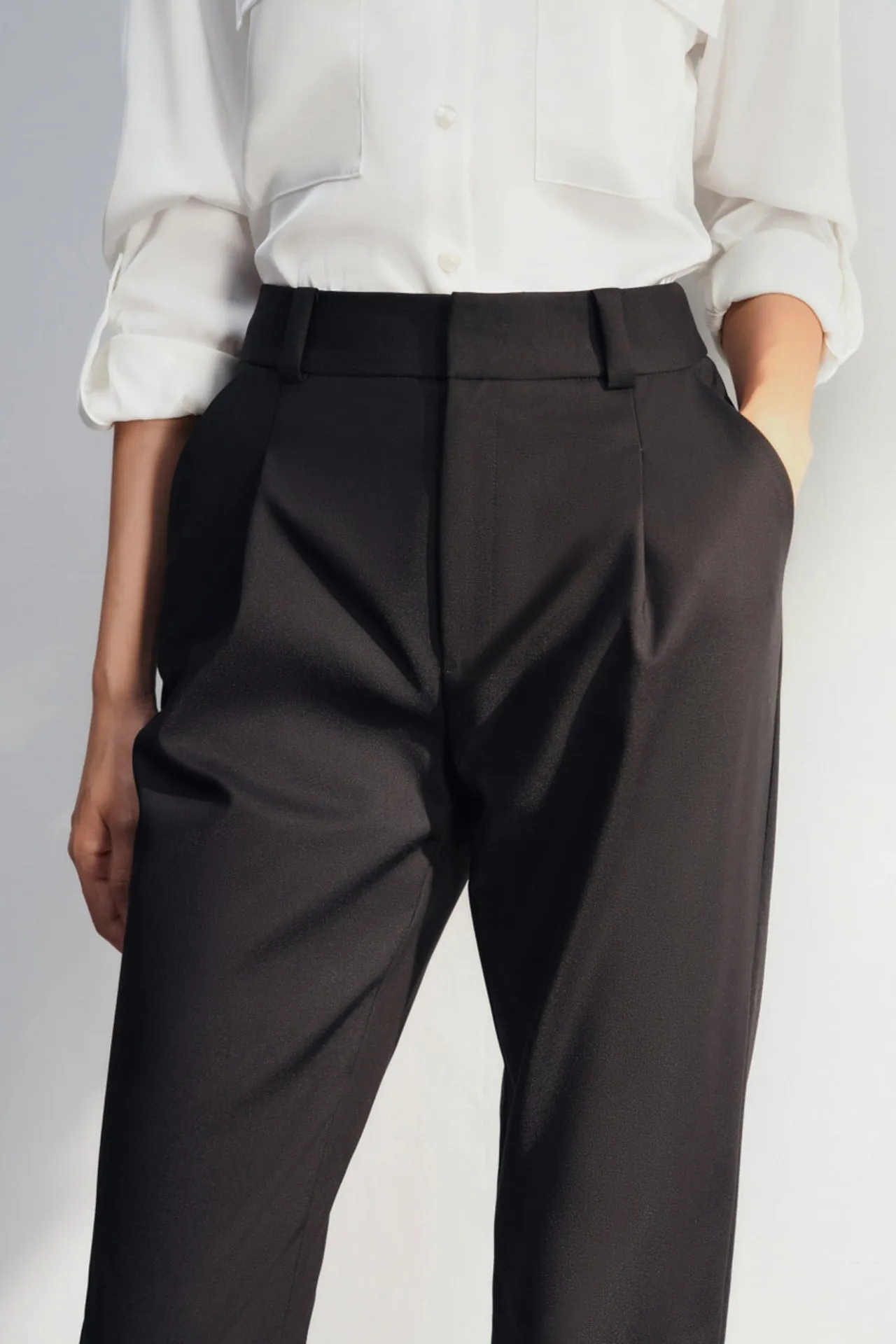 Cotton Blend Cigarette Pants