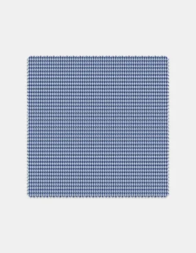 Cotton Stretch Navy Mini Houndstooth