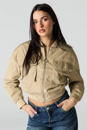 Cropped Bomber Jacket