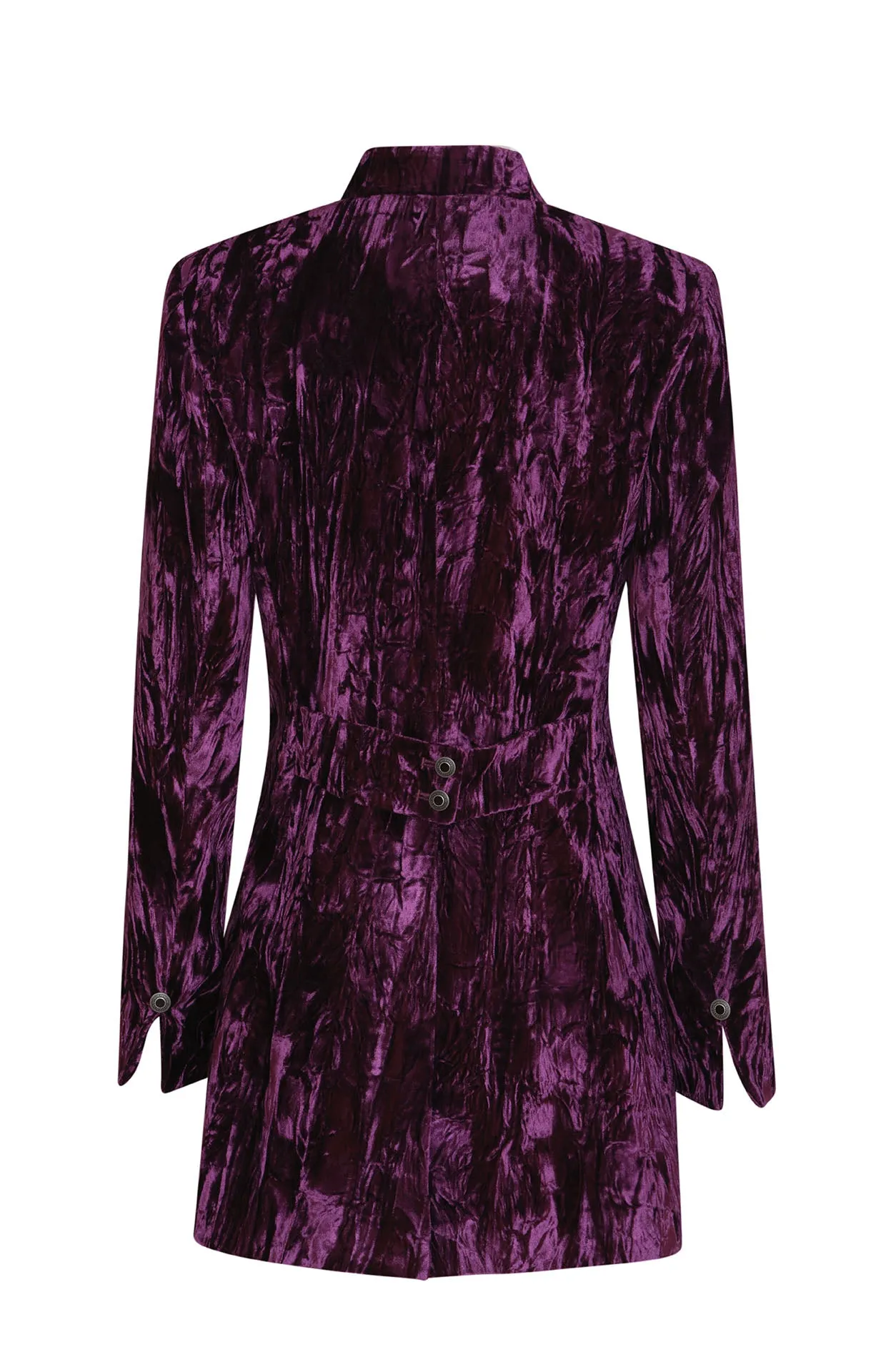 Crushed Velvet Jacket in Aubergine - Zoe