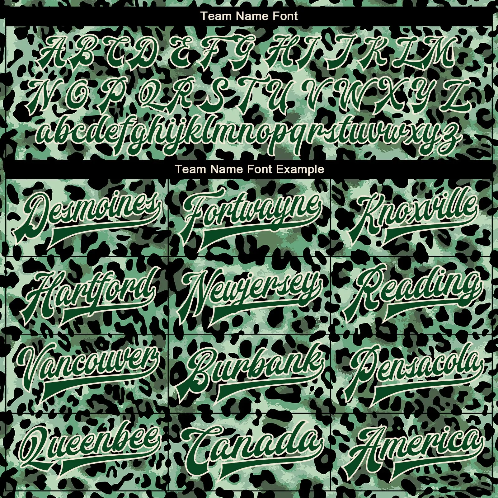 Custom Green City Cream Leopard Print 3D Pattern Design Bomber Full-Snap Varsity Letterman Jacket