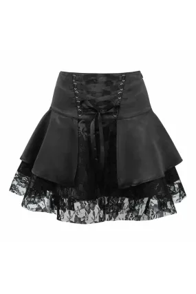 Daisy Corsets Black w/Black Lace Gothic Skirt