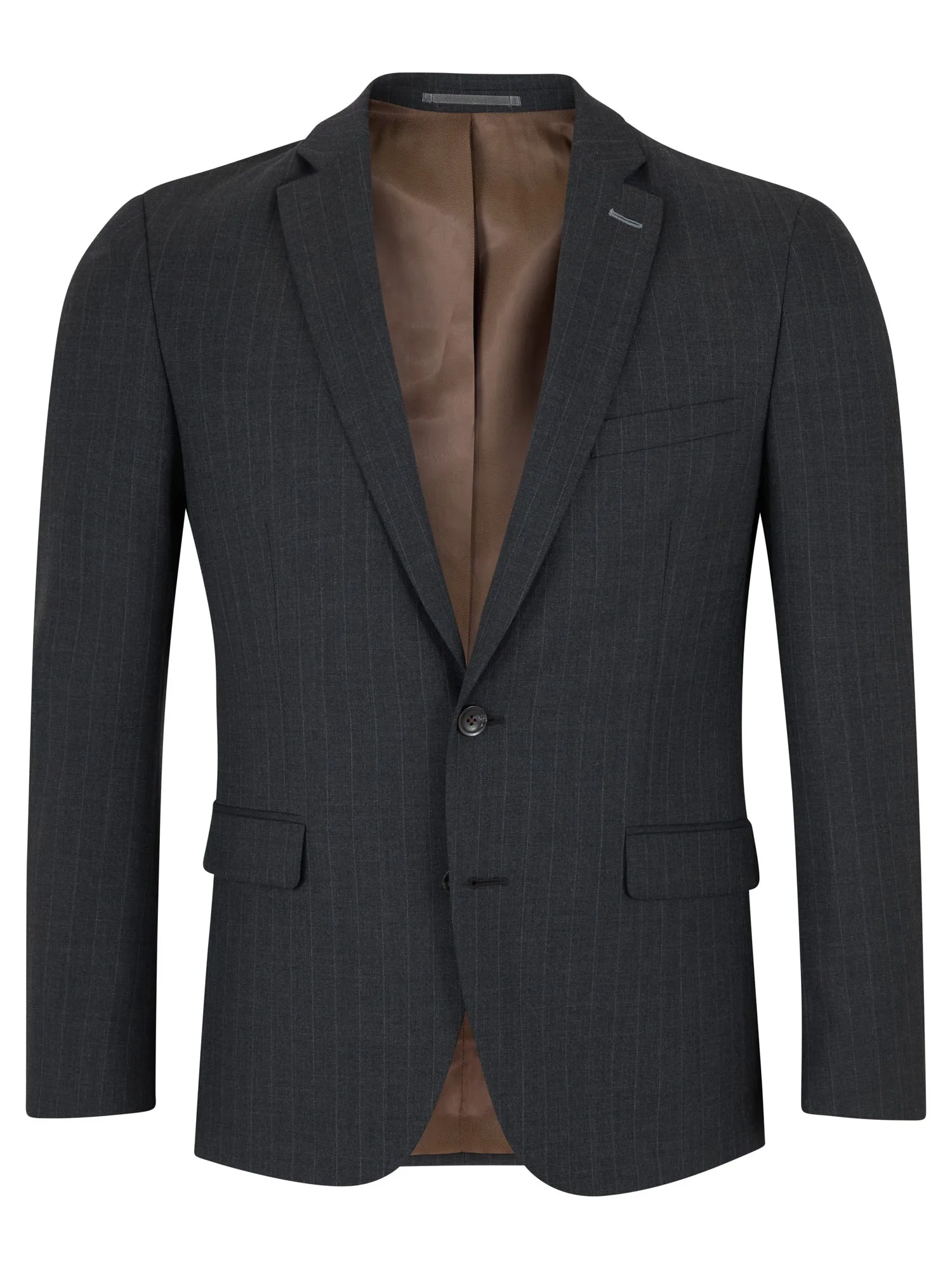 DANIEL GRAHAME Dark Grey Pinstripe Suit Jacket