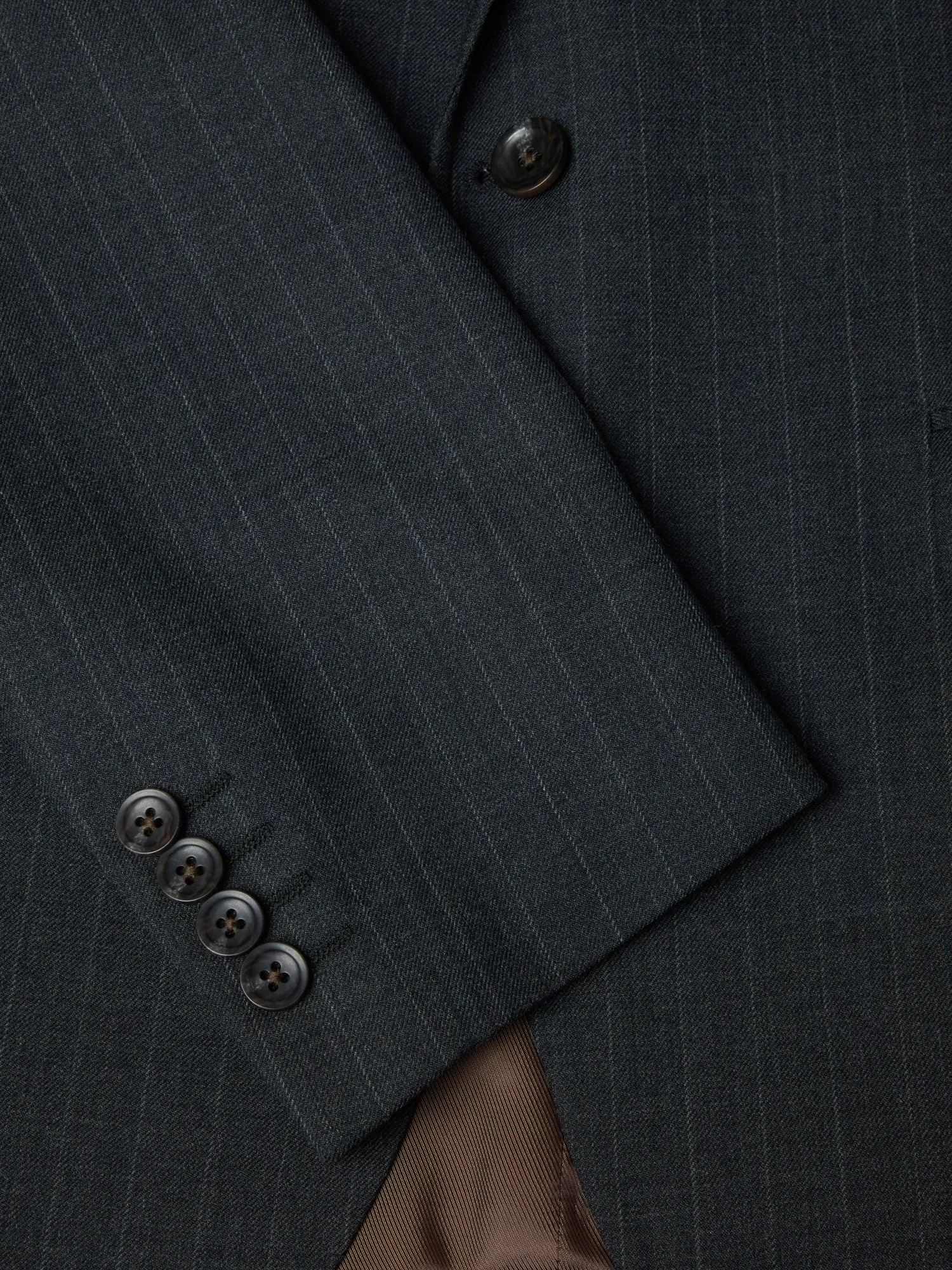 DANIEL GRAHAME Dark Grey Pinstripe Suit Jacket