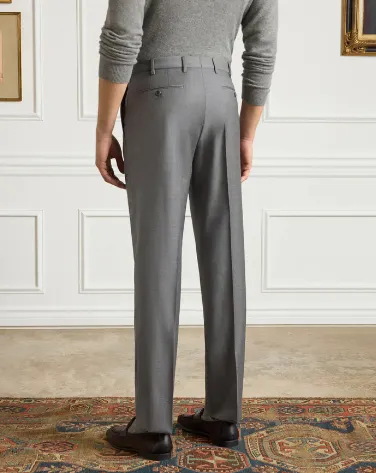 Devon Flat Front Wool Serge Trousers