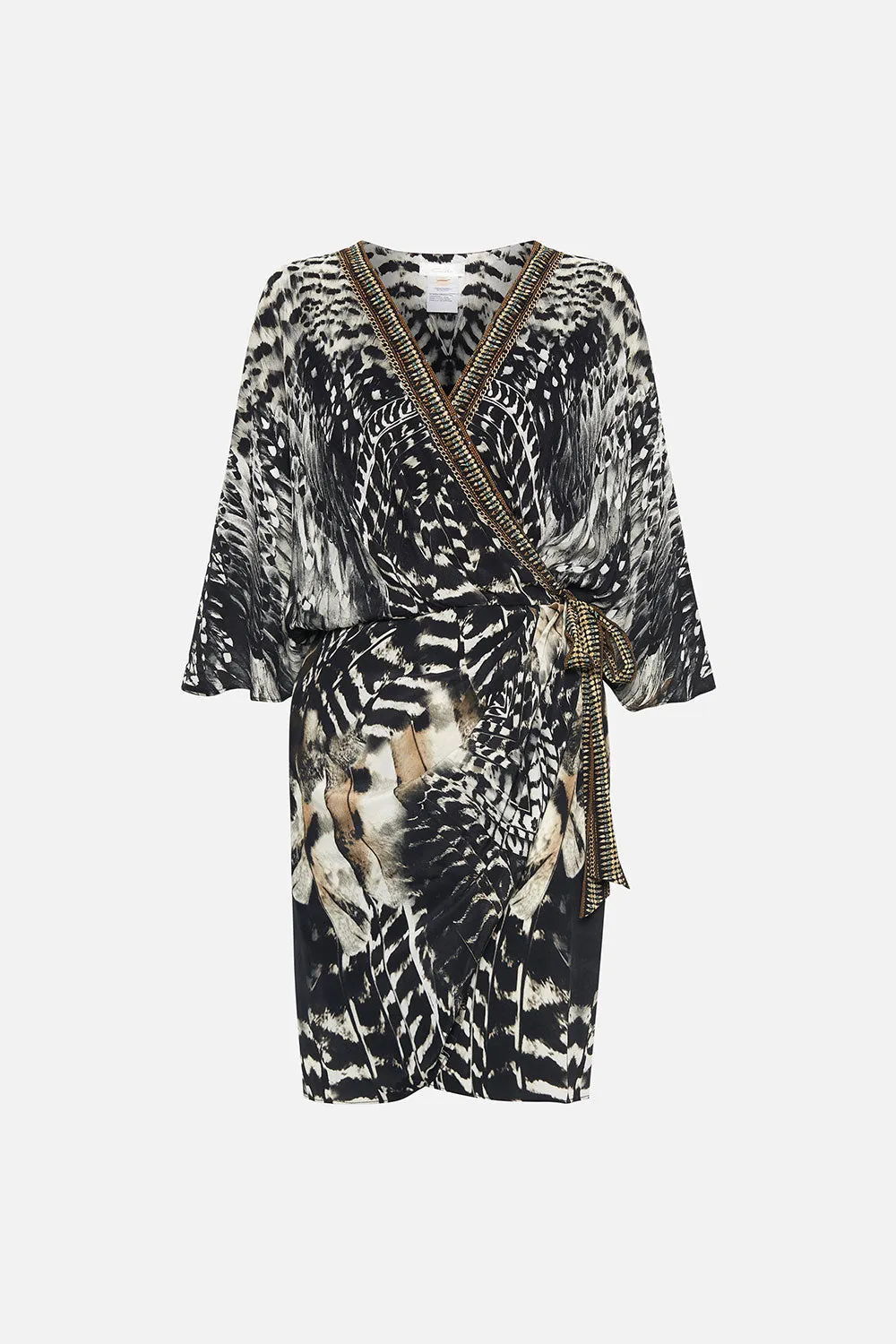 DRAPED FRONT WRAP DRESS NIGHT OWL