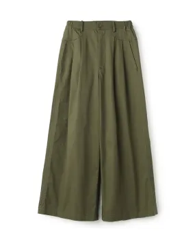 Drawstring Hem Full Length Wide Pants