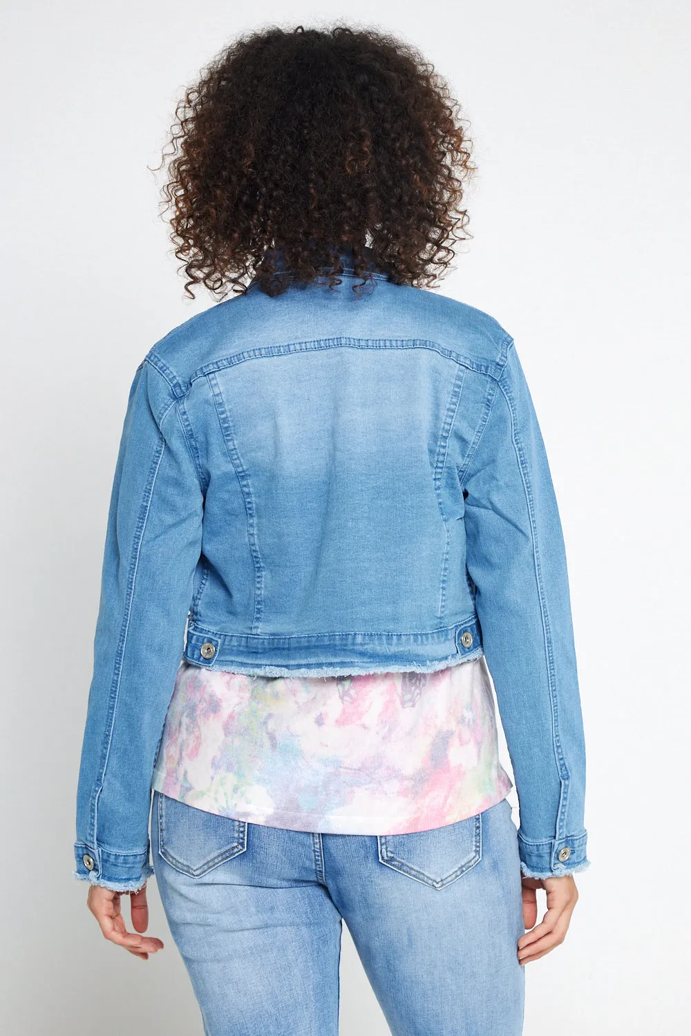 Echo Cropped Denim Jacket - Blue Wash