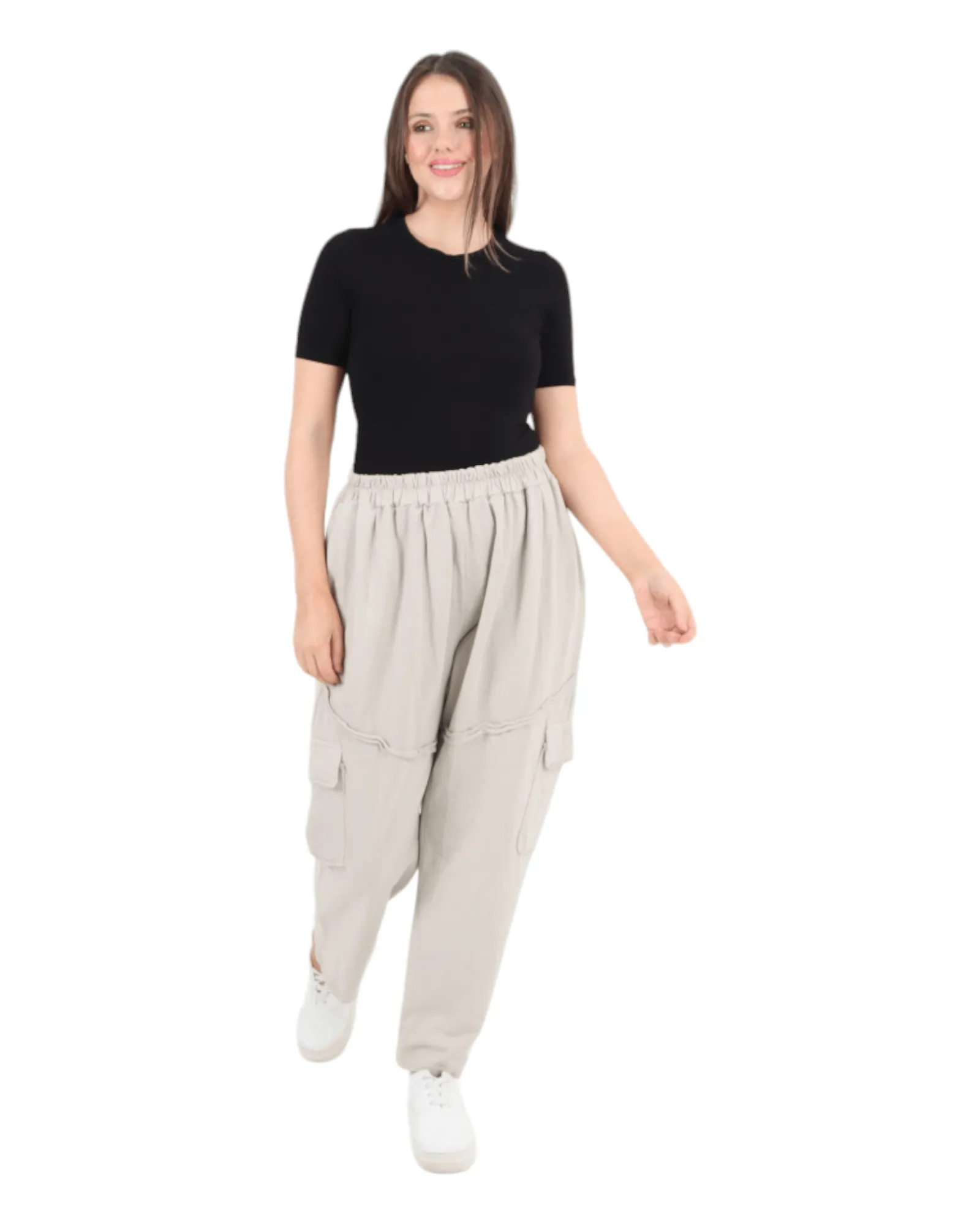 Elastic Waist Jersey Trousers