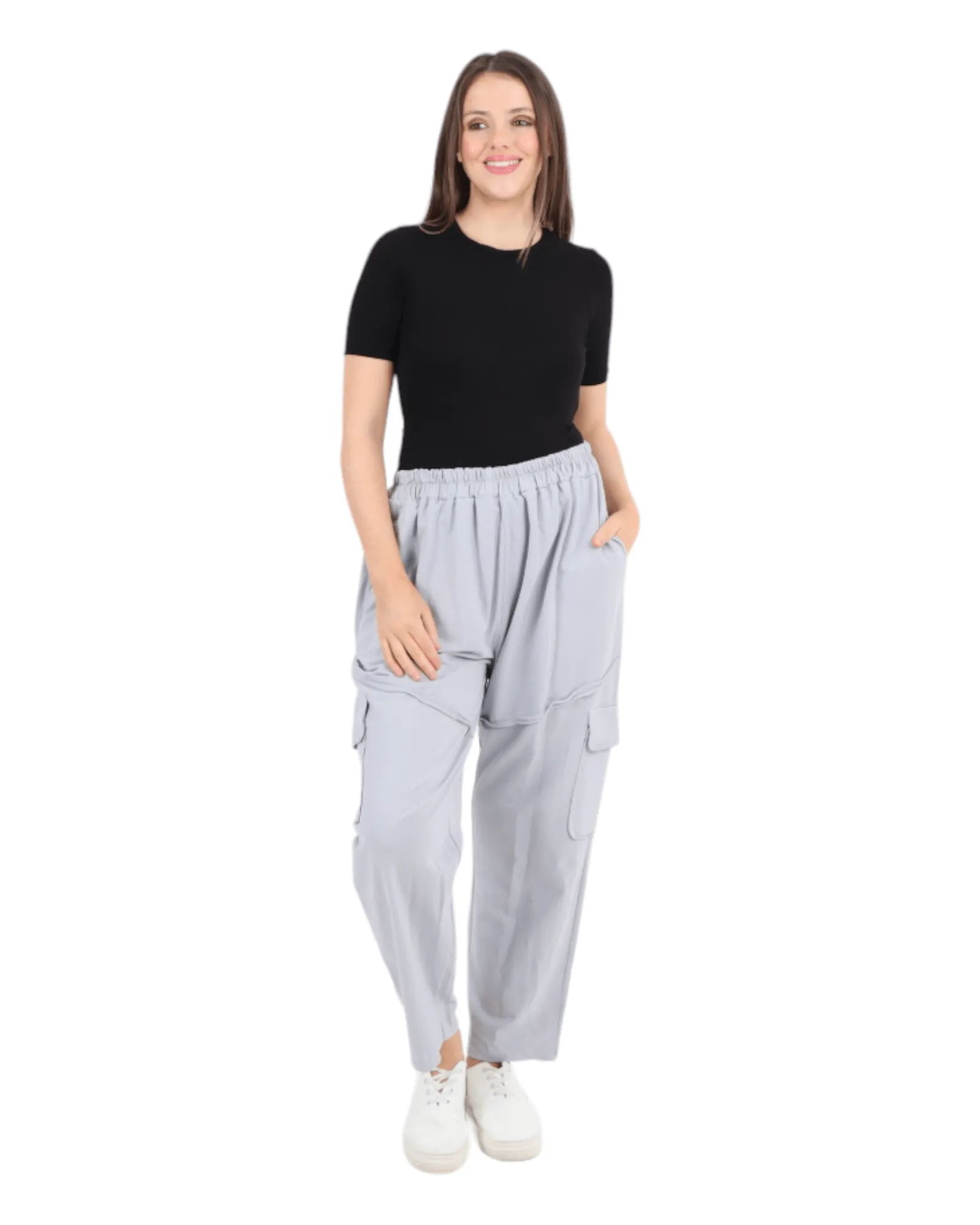 Elastic Waist Jersey Trousers