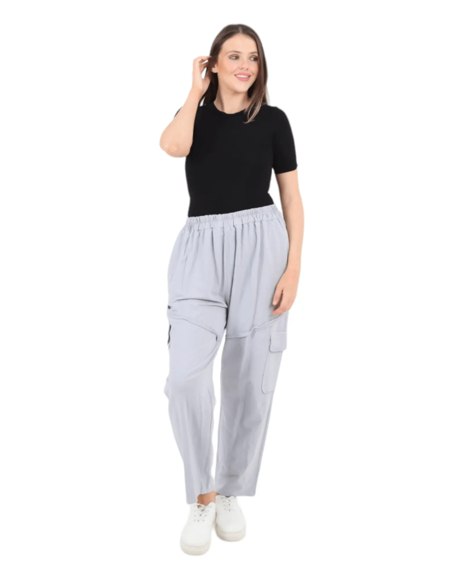 Elastic Waist Jersey Trousers