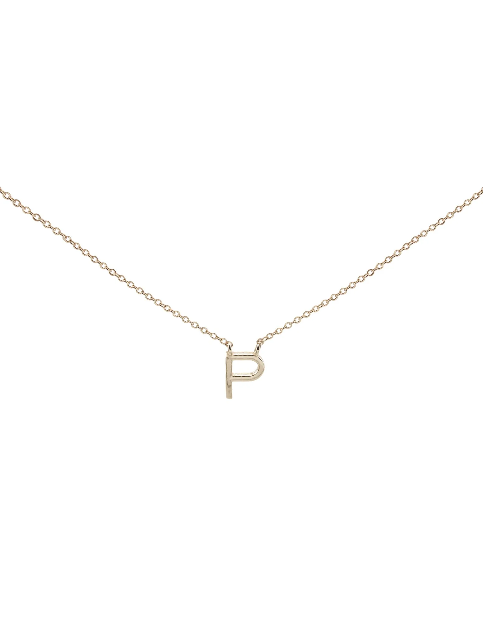 Elly Lou Timeless Initial Necklace - P- Silver