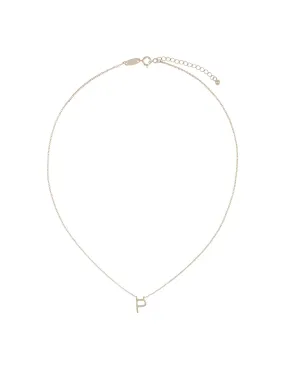 Elly Lou Timeless Initial Necklace - P- Silver