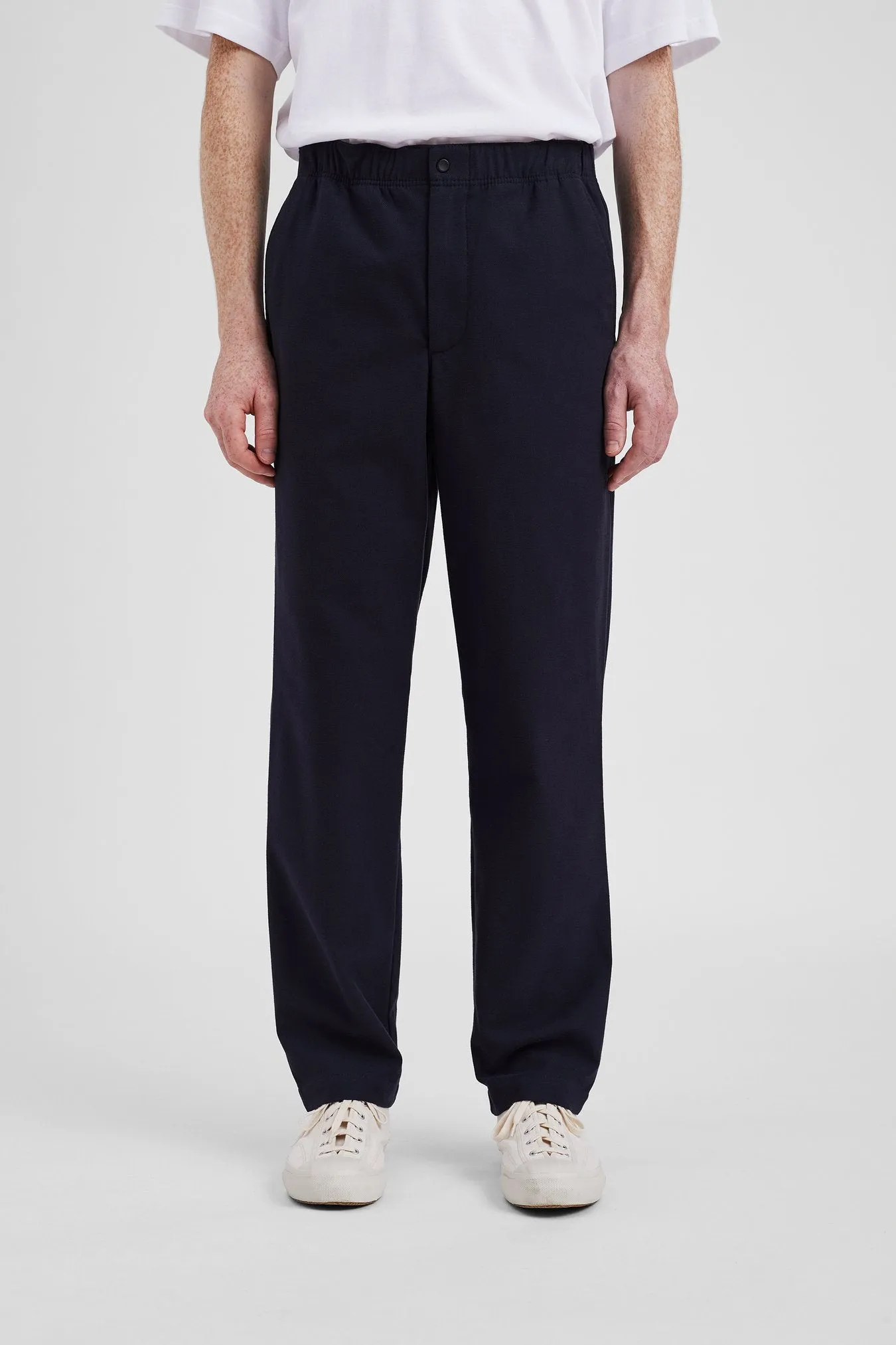 Ezra Relaxed Cotton Wool Twill - Dark Navy