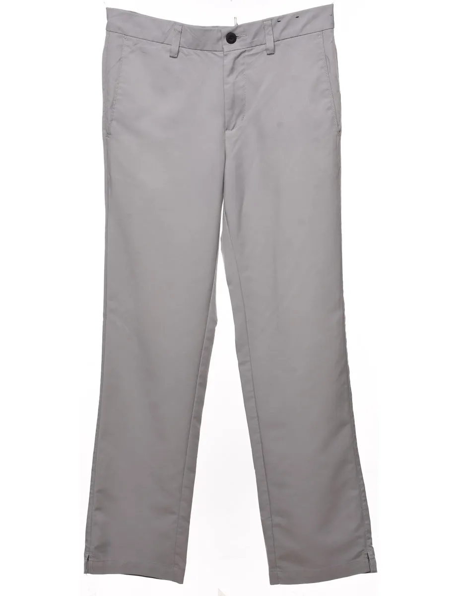 Fila Light Grey Straight-Fit Trousers - W30 L31