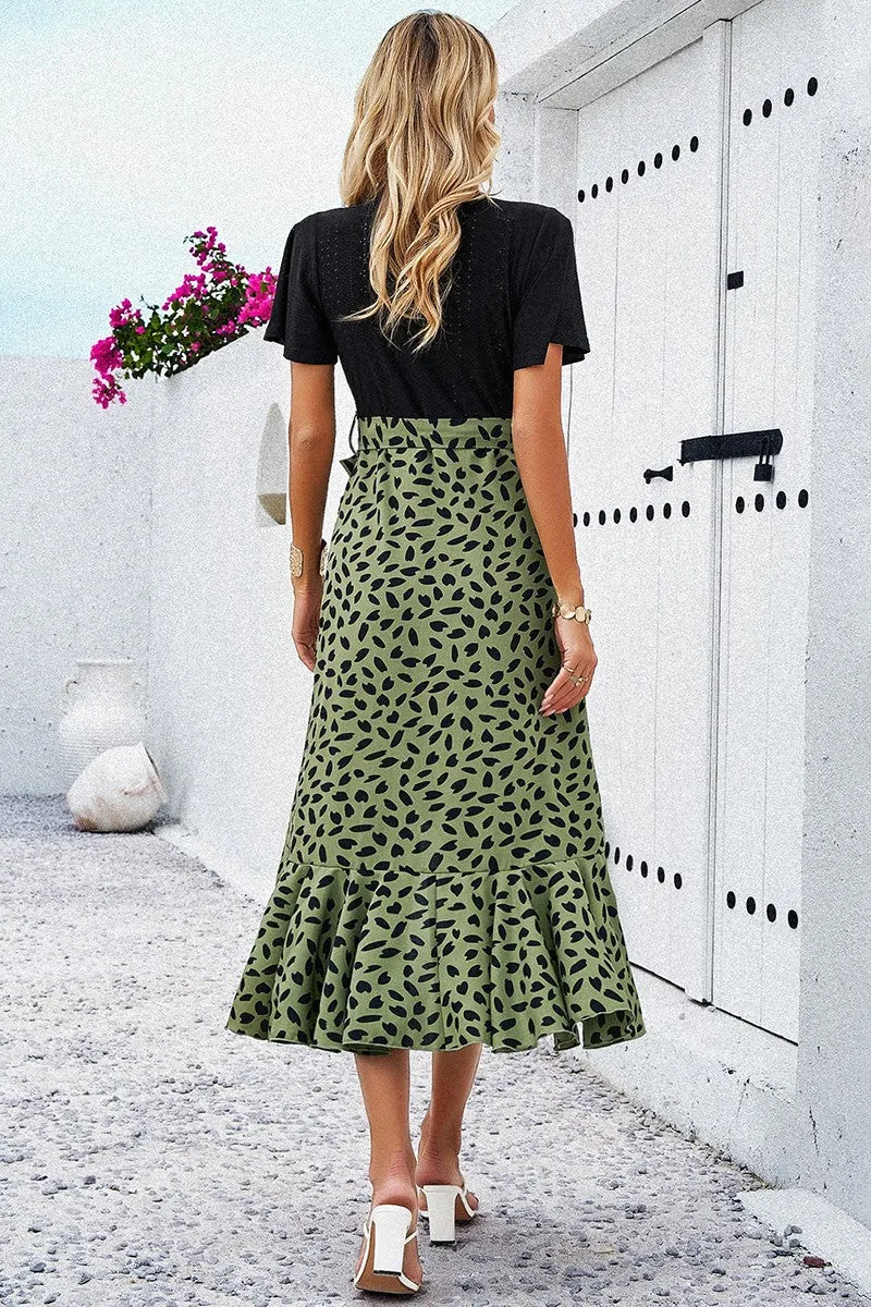 Floral Fusion Wrap Midi Dress