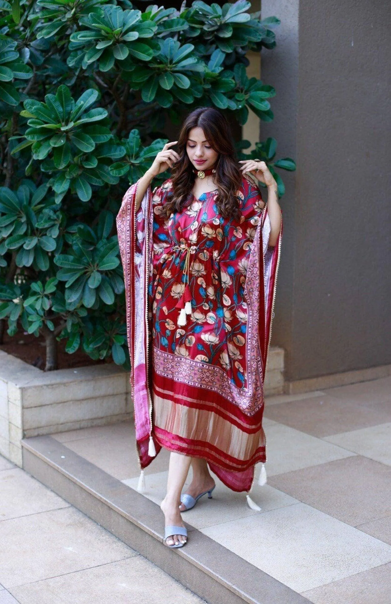 Floral Kaftan Maxi Dress for Women