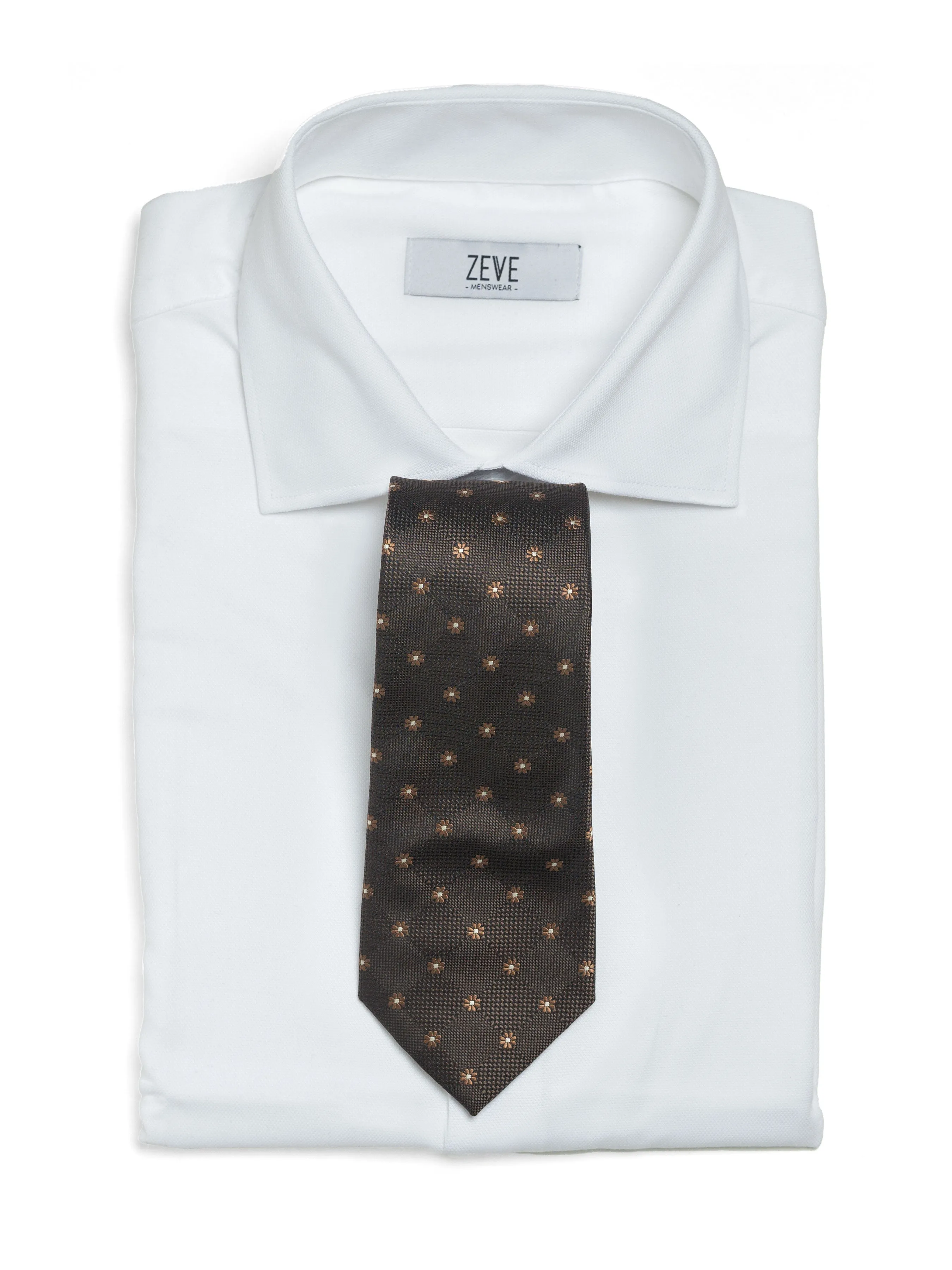 Floral Medallion Tie - Dark Brown