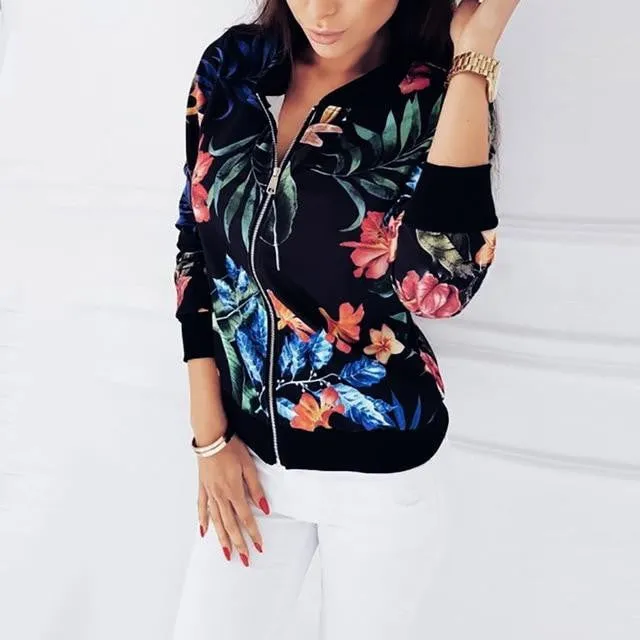 Floral Printed Long Sleeve Coats