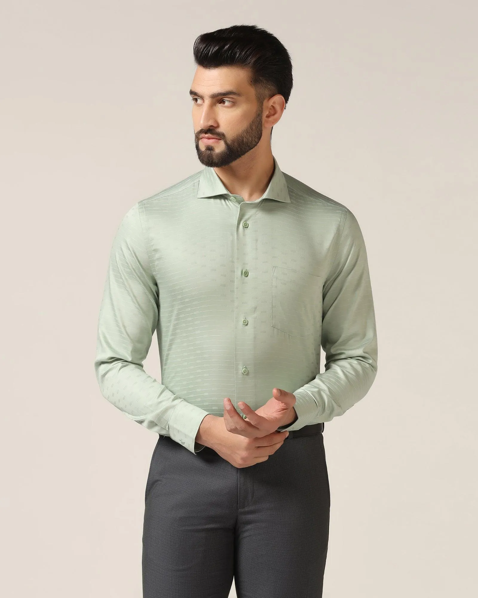 Formal Green Stripe Shirt - Dax