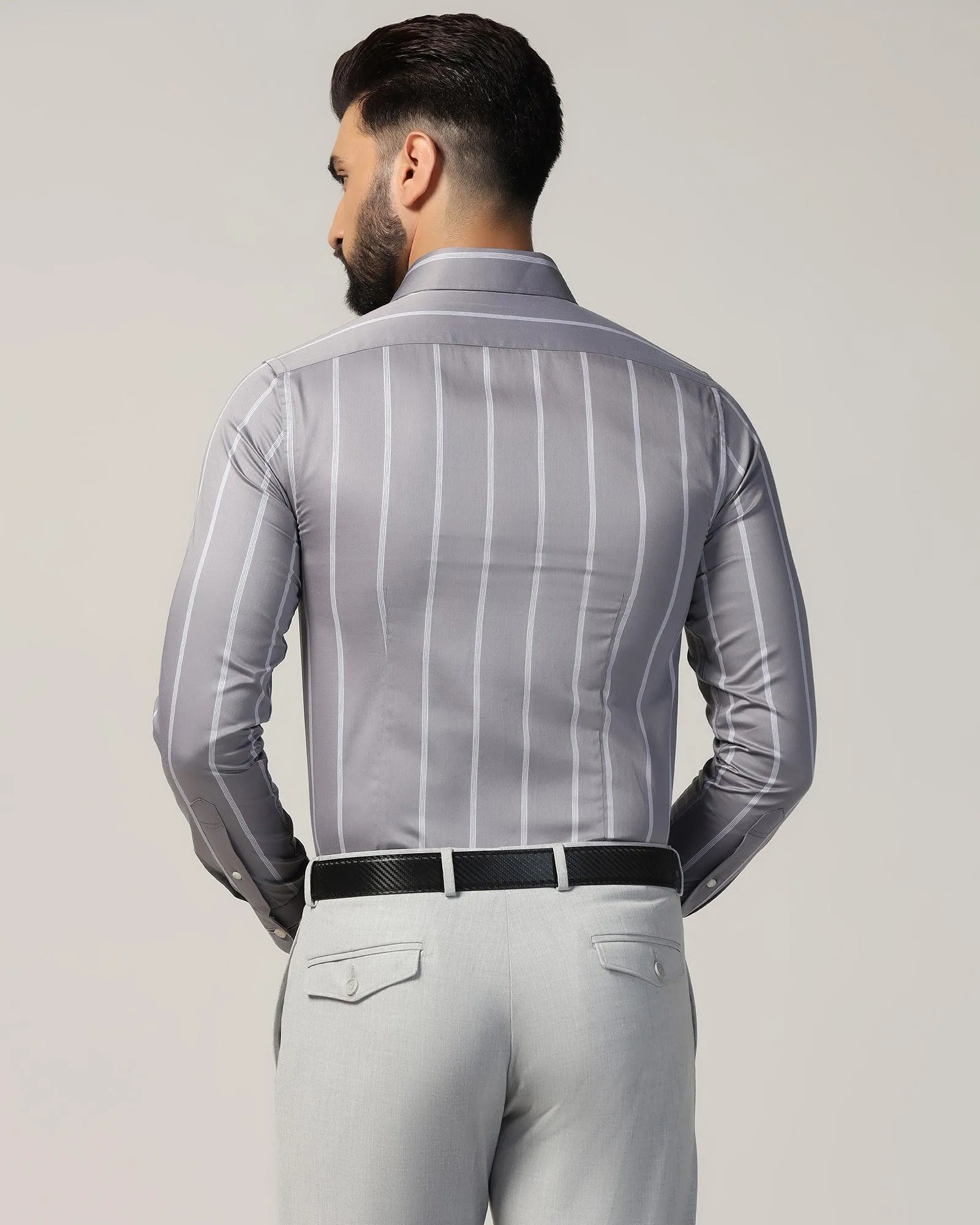 Formal Grey Stripe Shirt - Comet