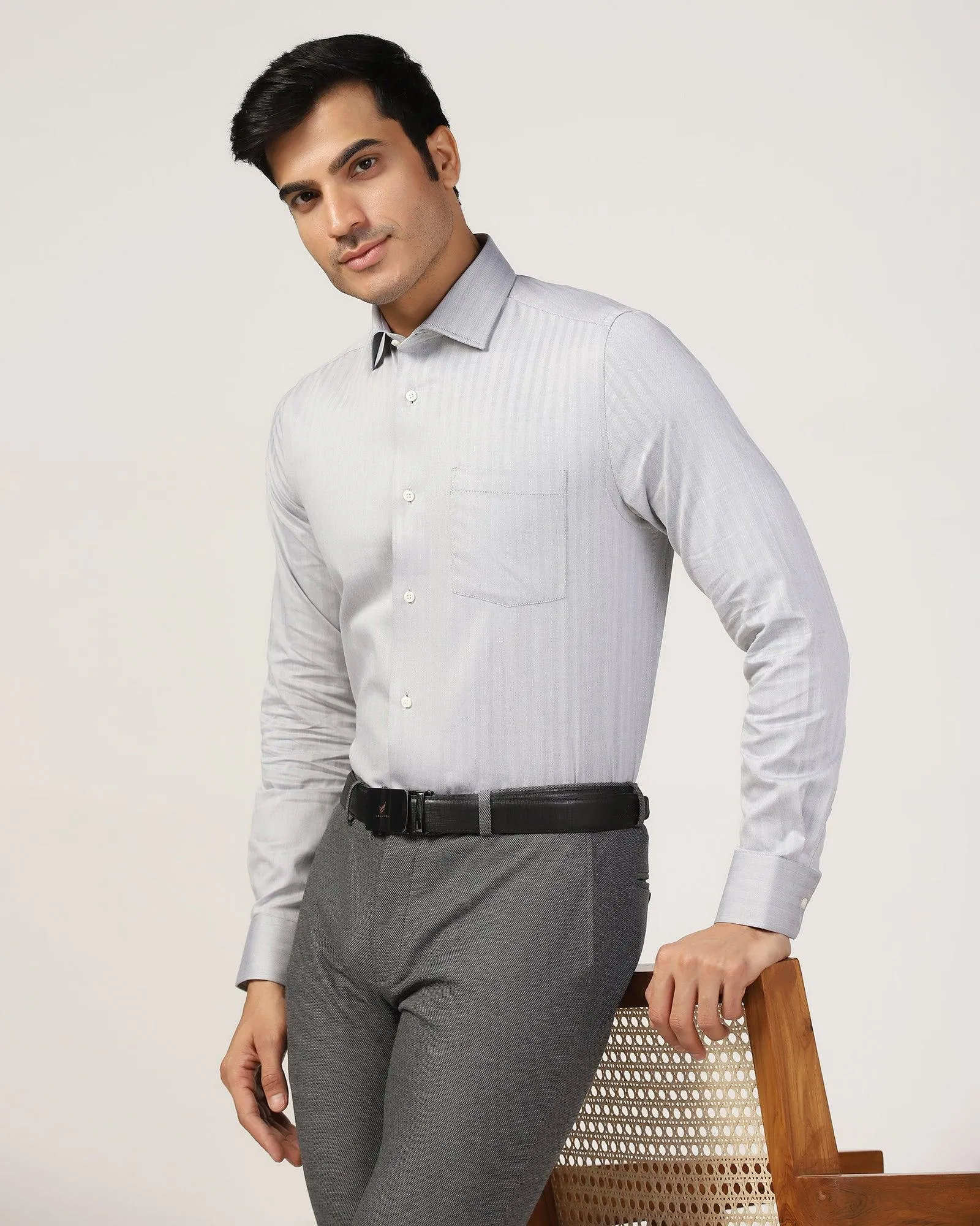 Formal Grey Stripe Shirt - Teri