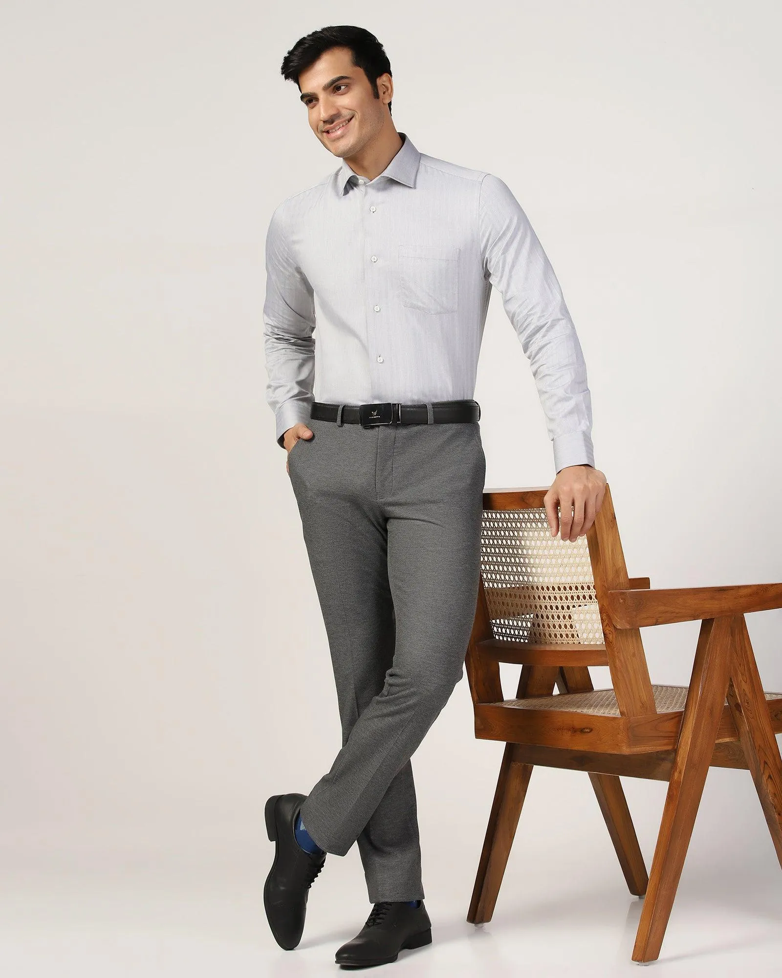 Formal Grey Stripe Shirt - Teri