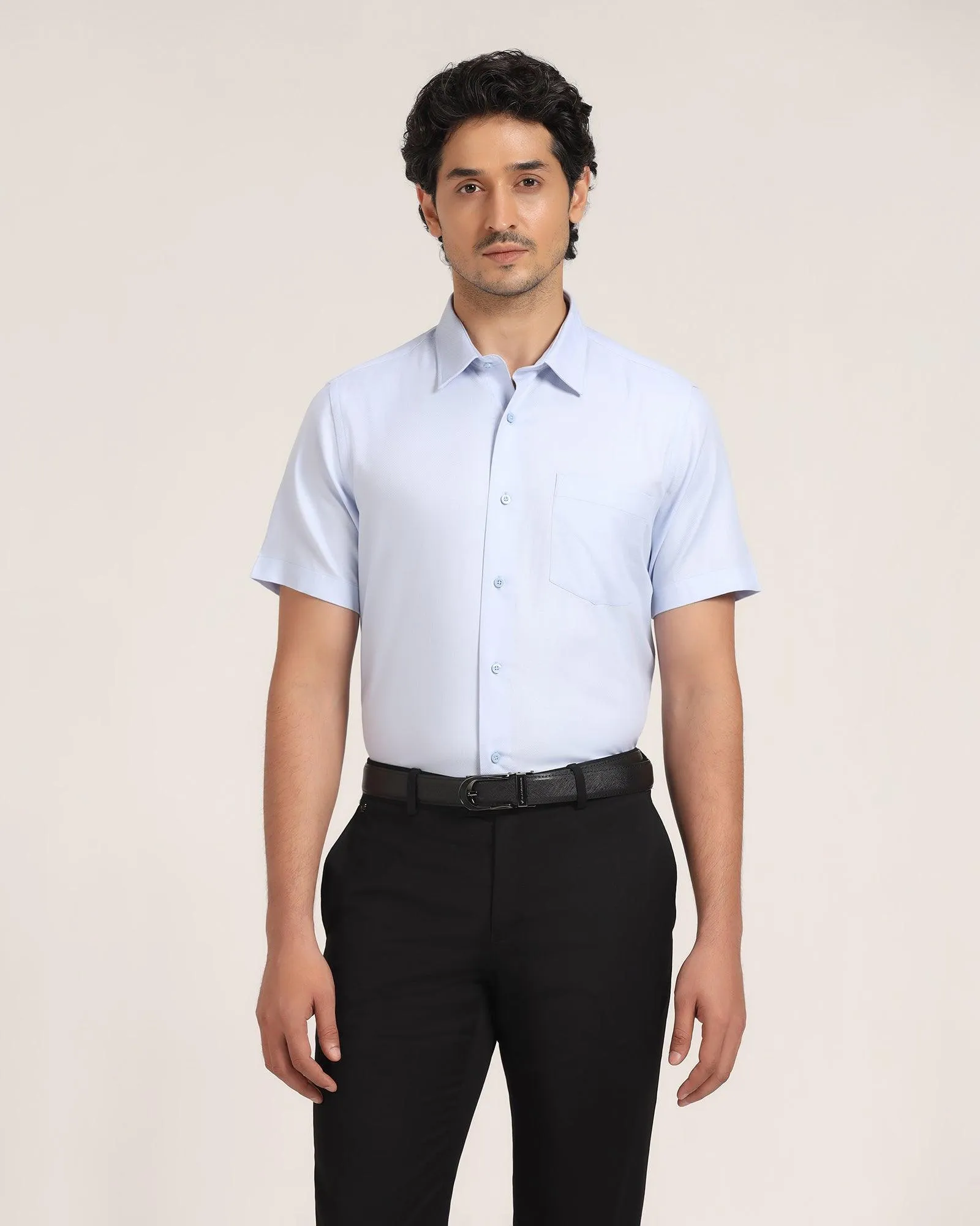 Formal Half Sleeve Blue Solid Shirt - Beetle