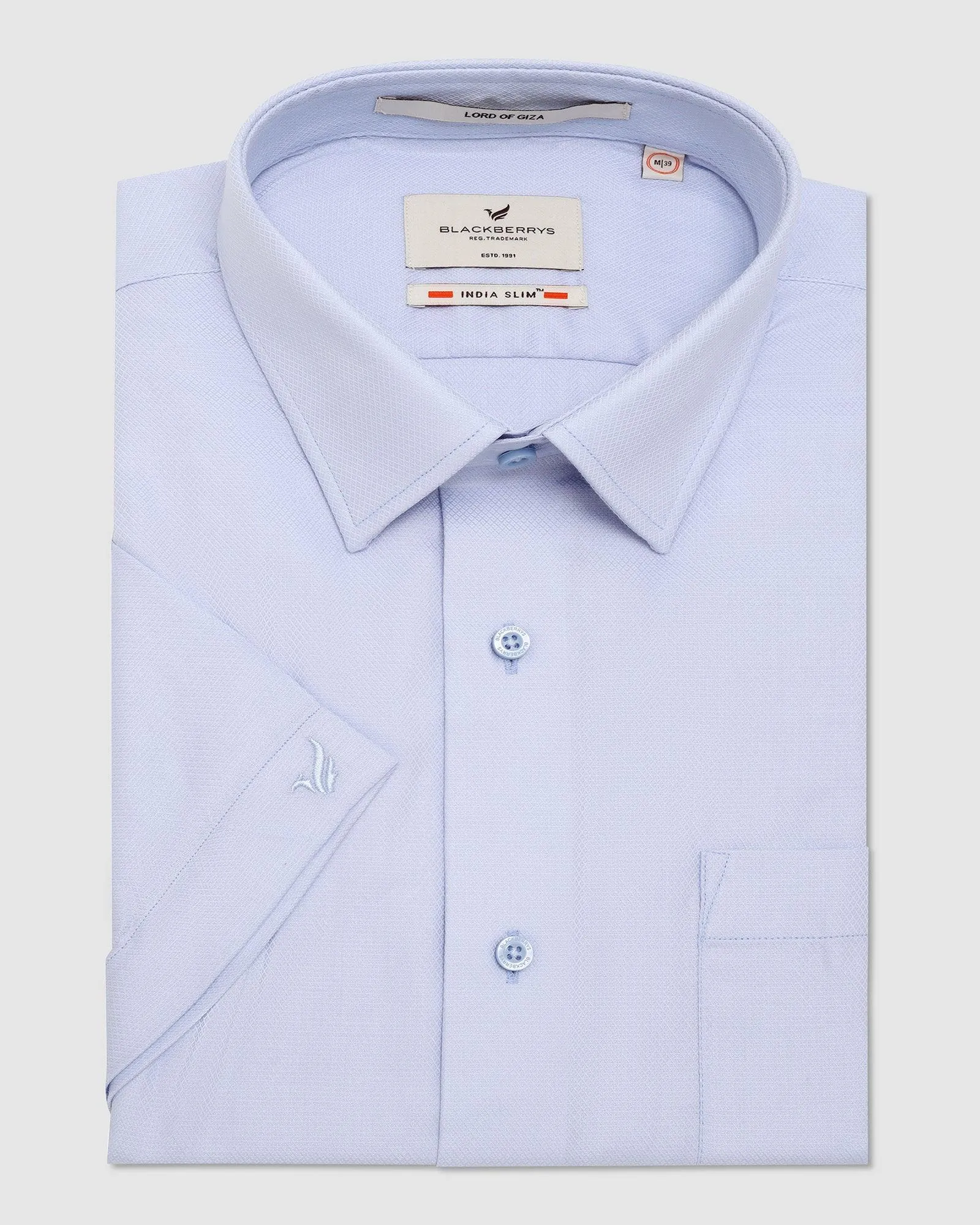 Formal Half Sleeve Blue Solid Shirt - Beetle