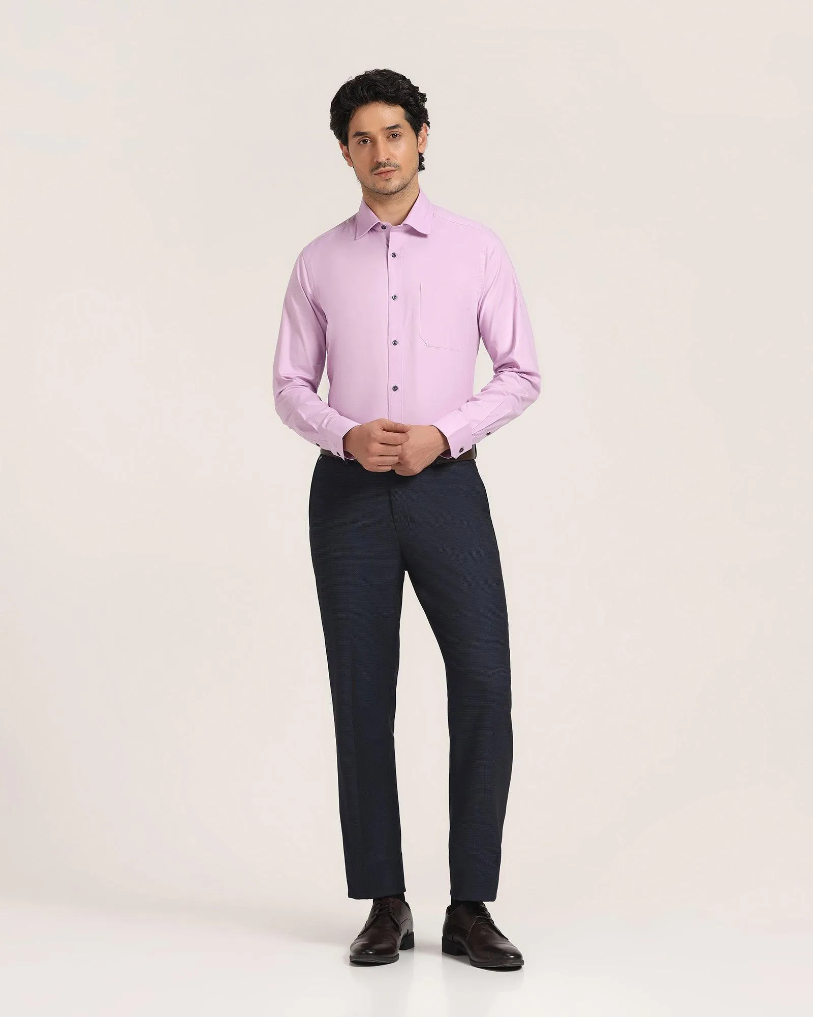 Formal Lilac Solid Shirt - Vetro