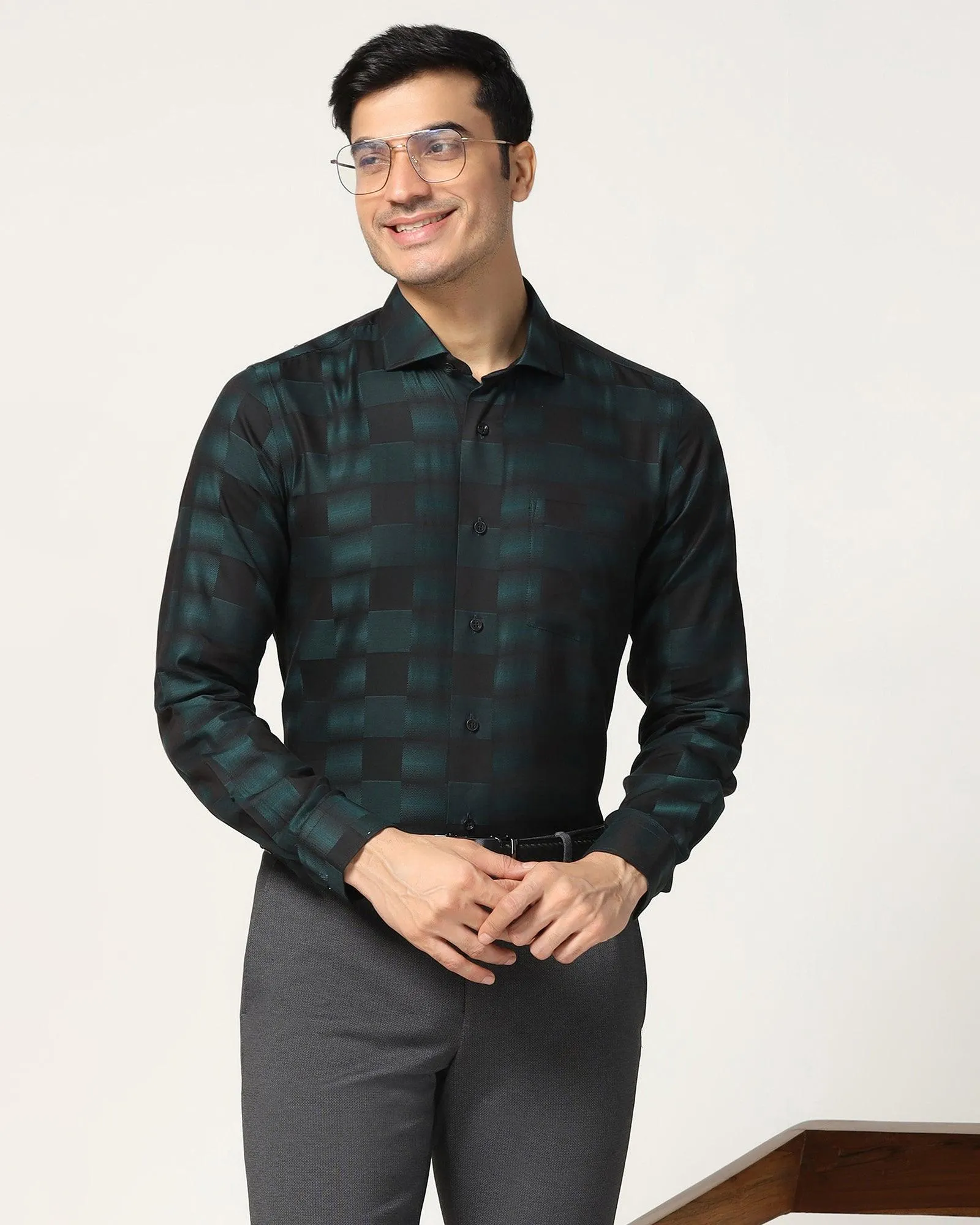 Formal Teal Check Shirt - Dakota