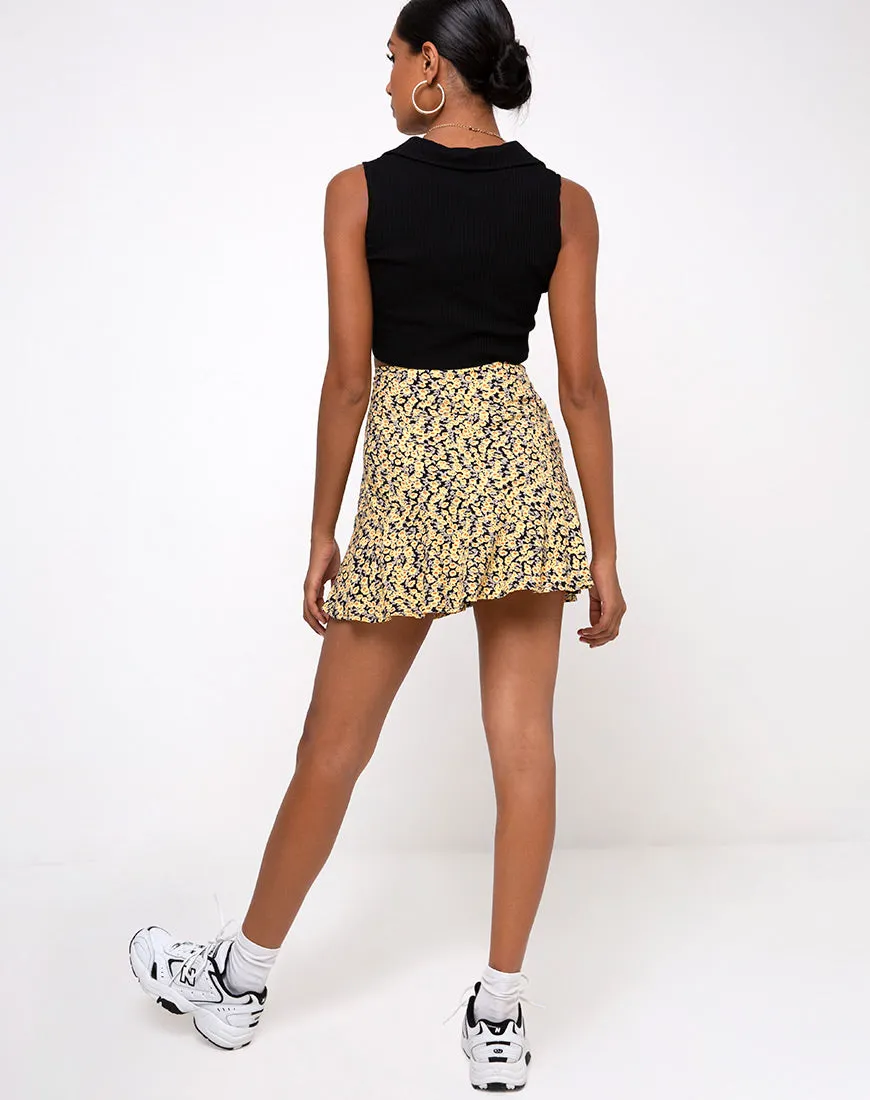 Gaelle Skirt in Mini Bloom Yellow