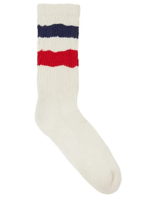 Golden Goose   Stripes cotton blend ribbed socks 