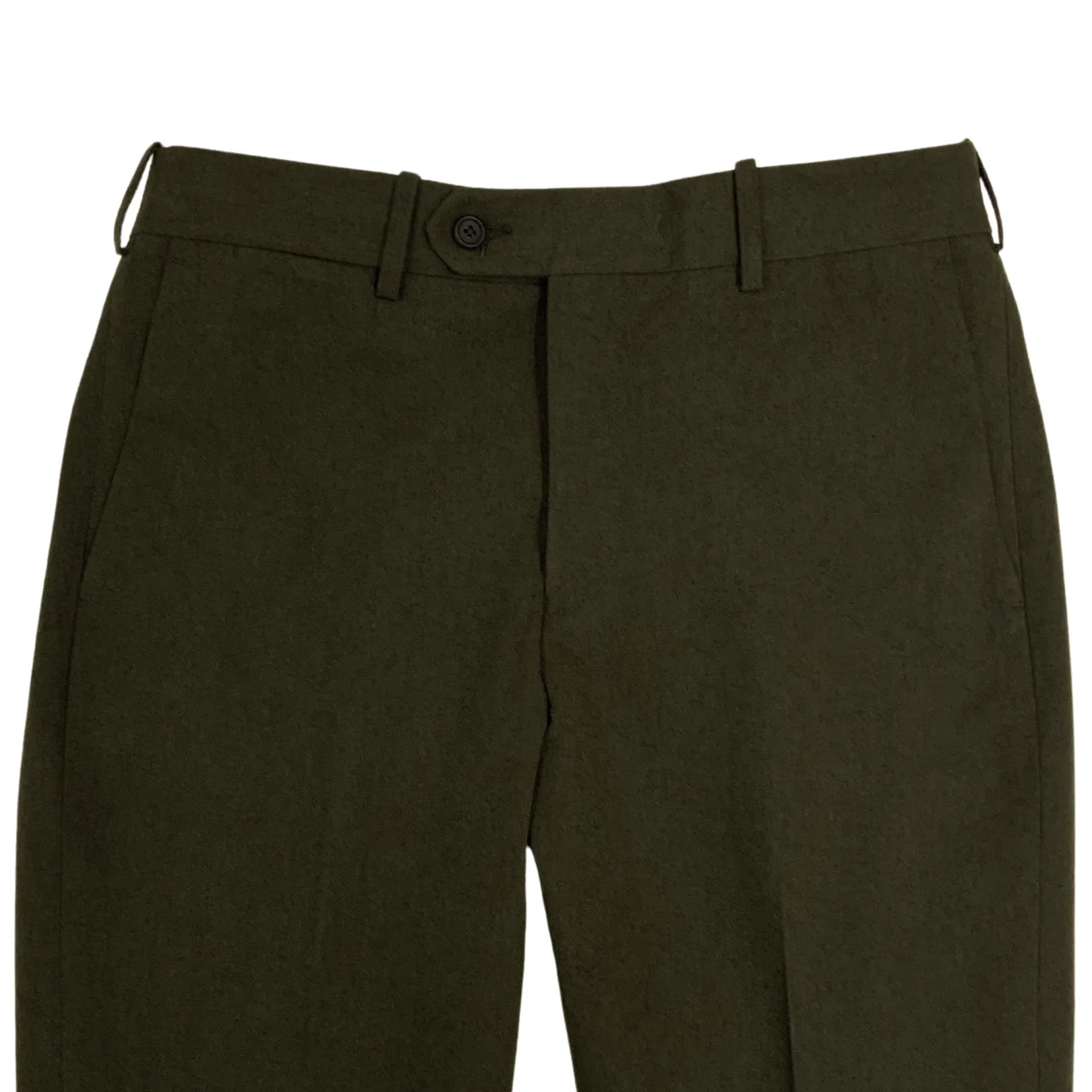 Green 'Paper' Wool & Cotton Trouser