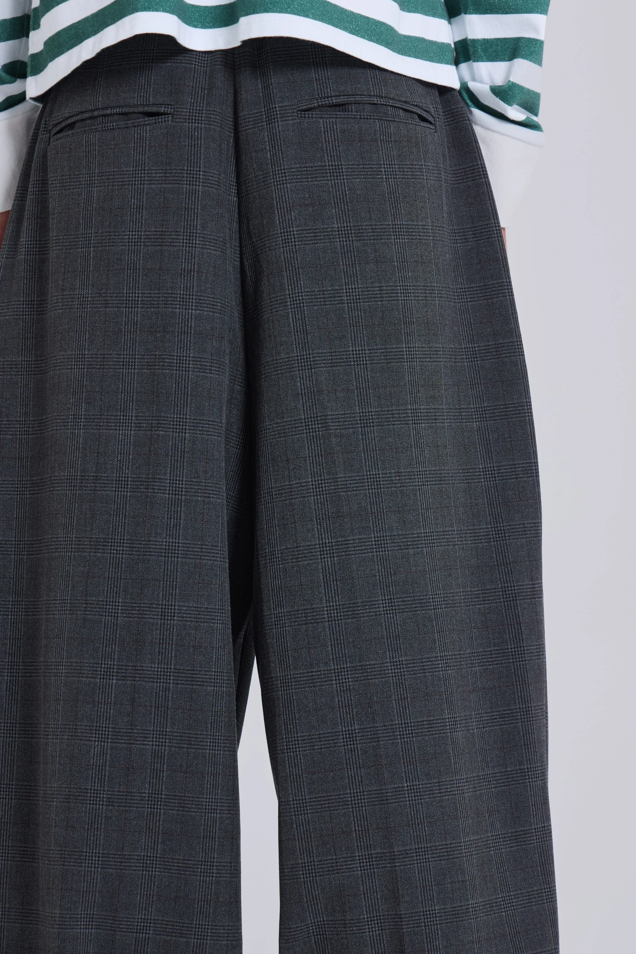 Grey Check Goliath Suit Trousers