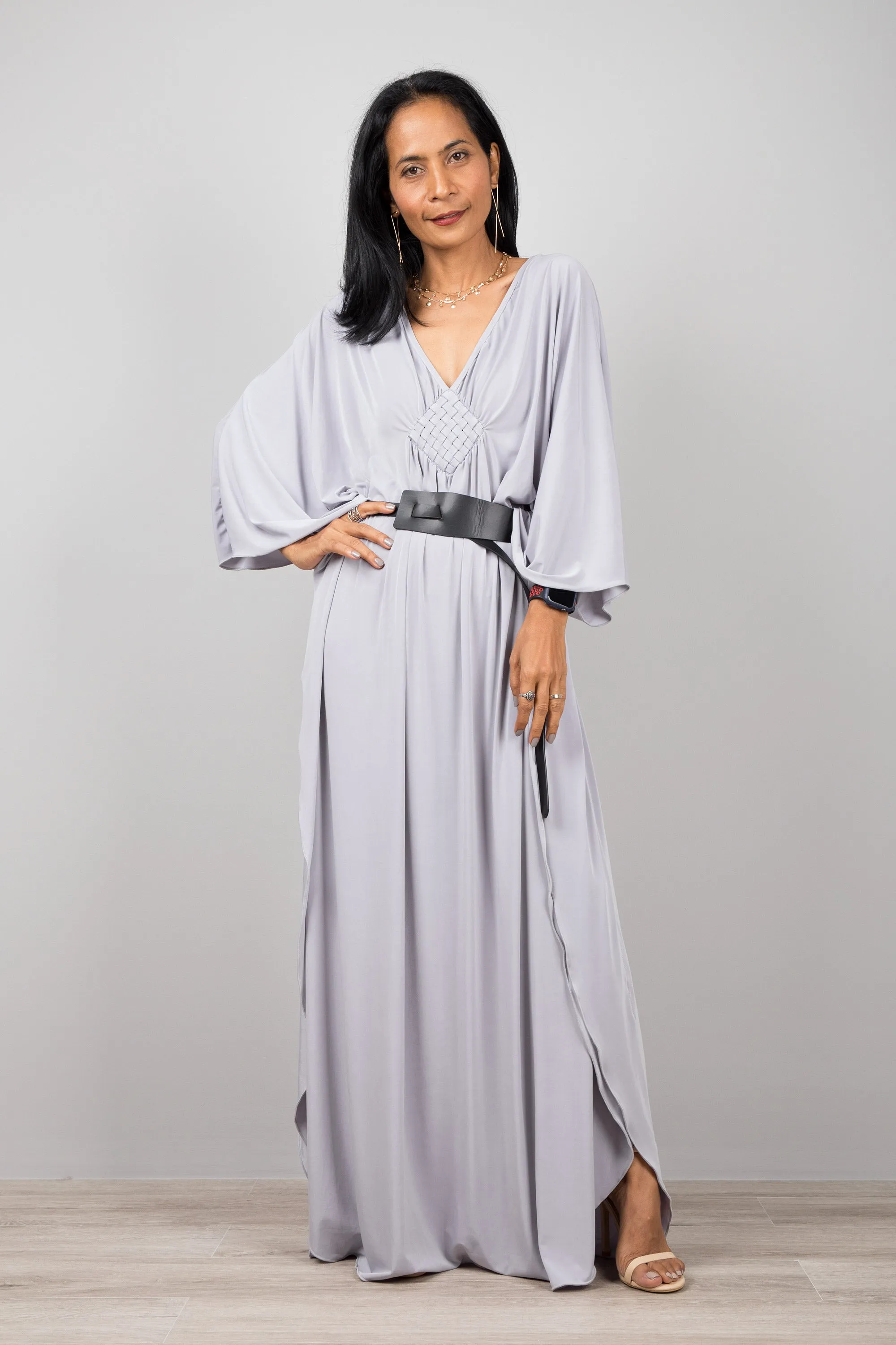 Grey kaftan dress