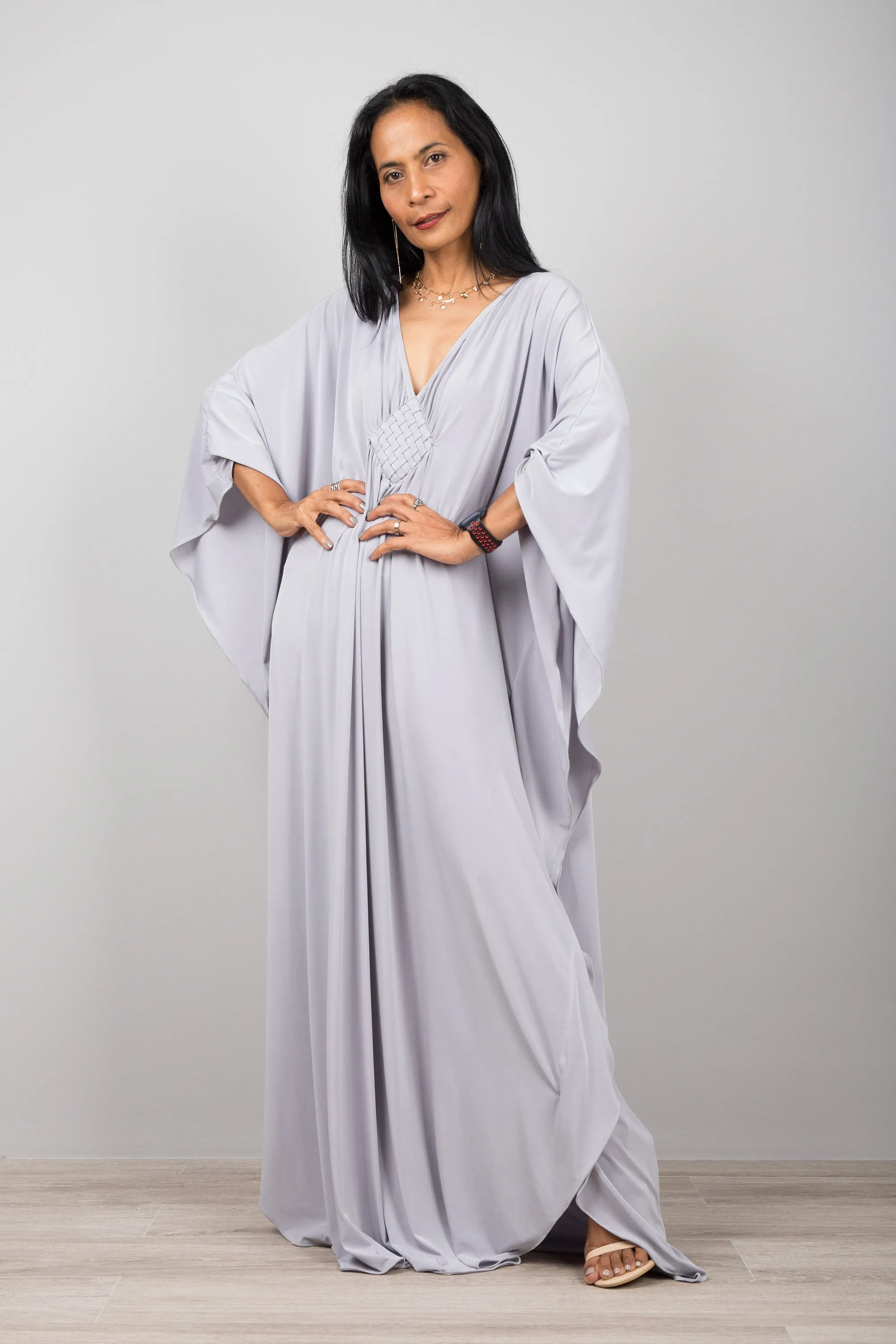 Grey kaftan dress