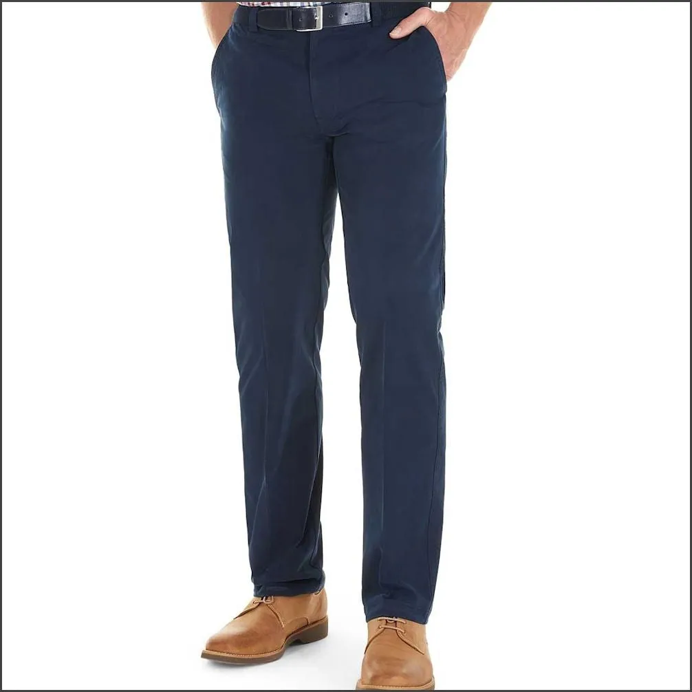 Gurteen Longford Autumn Navy Stretch Cotton Chino--