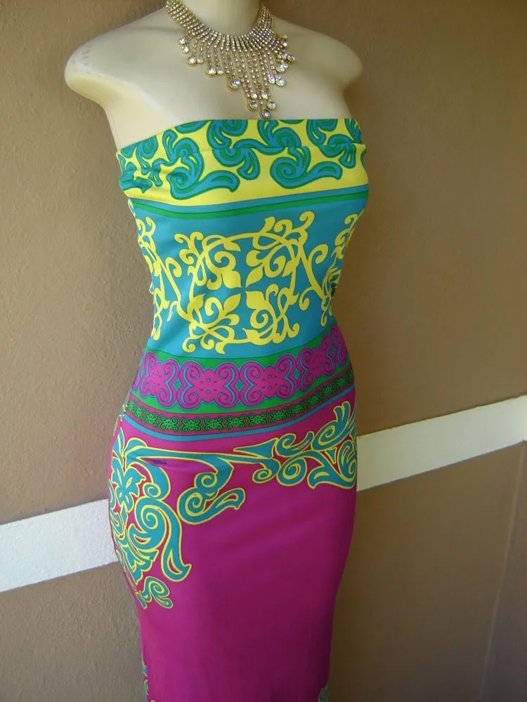 Hale Bob Mulit Colored Strapless Dress