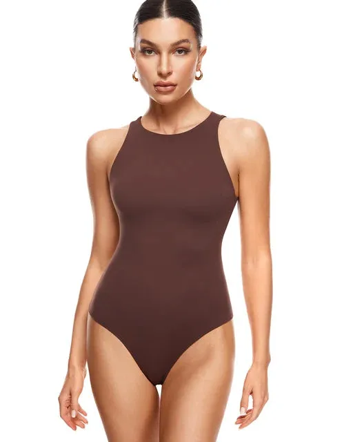 Halter Neck Thong Bodysuit for Women