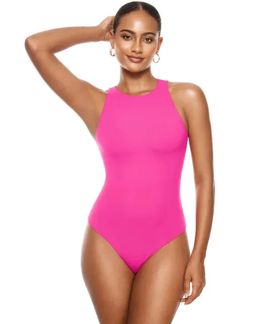 Halter Neck Thong Bodysuit for Women