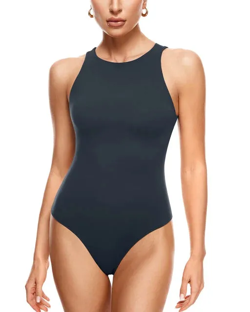 Halter Neck Thong Bodysuit for Women