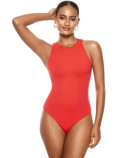 Halter Neck Thong Bodysuit for Women