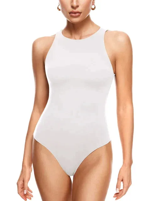 Halter Neck Thong Bodysuit for Women